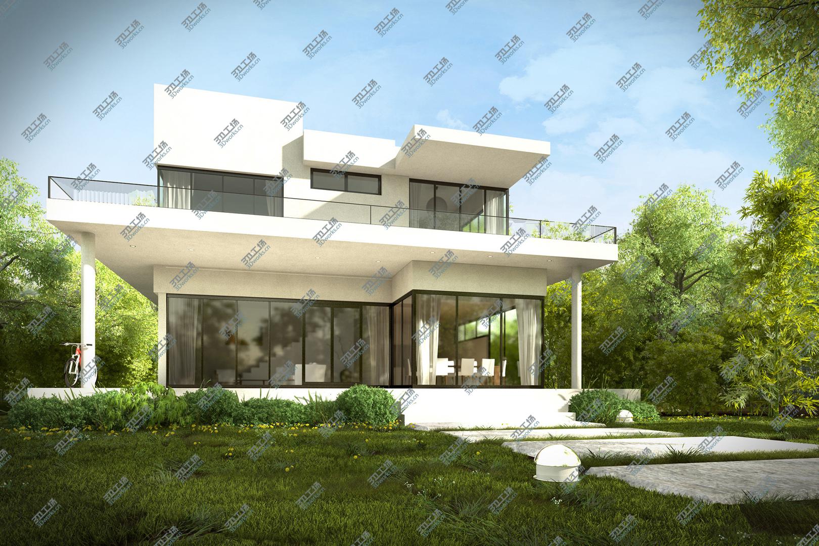 images/goods_img/2021040233/Modern House Exterior with Garden and Interiors for Maya and 3dsmax/1.jpg